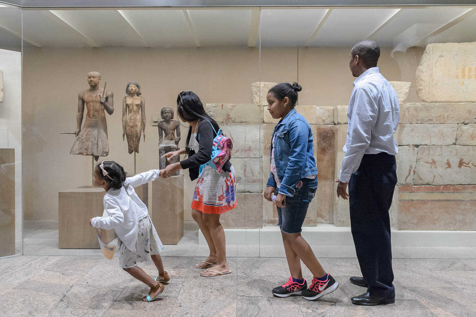 Excited family explores galleries of The Met
